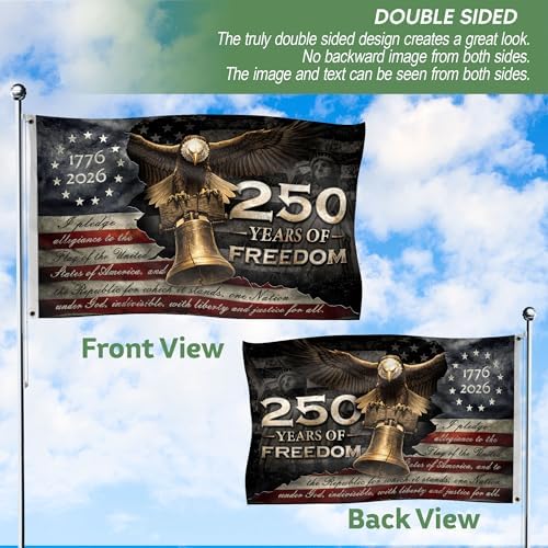 250 Anniversary USA Flag, Two-sided Design 3x5 Ft, 250th Anniversary Flag 1 - Image 6