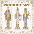 Simgoing 3 Pcs Christmas Nutcracker Soldier Snowflakes Nutcracker Figurine - Image 2