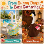 Timeet 8-Piece Seasonal Porch Goose Outfit Set for 23” Lawn Goose – Holiday Costumes for Valentine’s Day, Easter, 4th of July & Christmas – Decorative Clothes for Patio, Garden & Front Porch - Image 6