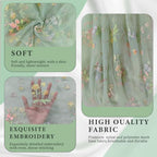 3Pcs Floral Cheesecloth Table Runner, Sage Green Table Runner 10Ft - Image 3