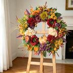 24 Inch Fall Wreaths for Front Door, Autumn Farmhouse Harvest Wreath - Image 4