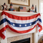 2 Pack Patriotic Bunting Banner, 4th of July Outdoor Porch Decorations 2.5 x 20 ft Red White and Blue American Flag for Memorial Day, Veterans Day, Home Yard (Independence Day-1) - Image 6