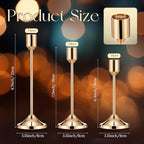 54 Pcs Brass Gold Taper Candle Holders Kits, Metal Candlestick Holders Bulk - Image 3