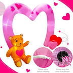 AerWo 10FT Valentines Day Inflatables Outdoor Decorations, Heart Shaped Archway Inflatables Valentines Blow Up Yard Decorations with Build-in LED Lights for Party Lawn Anniversary Wedding Decor - Image 5