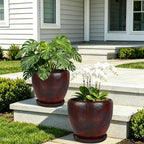 Ceramic Plant Pots With Saucer & Drainage Hole, 10 inch Indoor Flower Pots - Image 6
