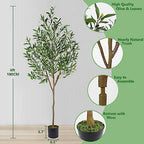 Warmplants Artificial Olive Tree 6ft Fake Plant with Woven Basket - Image 5