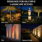 Solar Tree Lights Outdoor, Ring Uplights for Trees, Warm White COB LED - Image 4