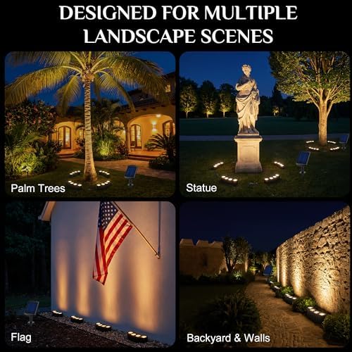 Solar Tree Lights Outdoor, Ring Uplights for Trees, Warm White COB LED - Image 4