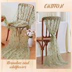 Boao 3 Pcs Wildflower Table Runner Embroidery Tulle Spring Summer Table Runner 120 Inch 10 ft Kitchen Dining Decoration for Wedding Baby Shower Bridal Shower Home Decor Birthday Party (Sage Green) - Image 6