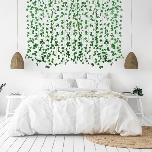 Freyalife Fake Vines for Room Decor (96 Pack 689Ft) Artificial Ivy Leaves Hanging Greenery Garlands for Home Bedroom Wall Wedding Christmas Party Office Patio Indoor Outdoor Garden Decor - Image 5