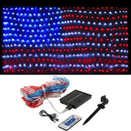 XTF2015 Solar American Flag Lights, 2 in 1 Solar Powered & Plug in by XTF2015