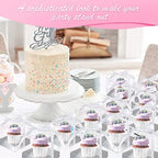 Gerrii 100 Pcs Clear Plastic Individual Cupcake Boxes 3.5" Single Cupcake Containers Transparent Ornament Gift Box with Inserts and Ribbon for Wedding Baby Shower Party Favor (Silver) - Image 5