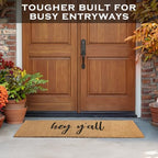 Hey Y'all Coir Doormat 30x17 Inch, Porch Welcome Mat, Rustic Door Mat - Image 2