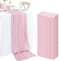 20 Pack Light Pink Cheesecloth Table Runner 120 Inch 10FT Rustic Boho Gauze Cheese Cloth Table Runner for Wedding Party Baby Shower Thanksgiving Christmas Decoration by Lumaycens