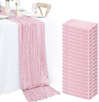 20 Pack Light Pink Cheesecloth Table Runner 120 Inch 10FT Rustic Boho Gauze Cheese Cloth Table Runner for Wedding Party Baby Shower Thanksgiving Christmas Decoration by Lumaycens