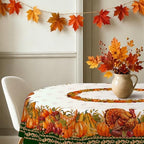 Oval Fall Tablecloth 60x120 Inch, Thanksgiving Autumn Harves Turkey Pumpkin Table Cloth, Waterproof Wrinkle Resistant Table Cover for Fall Decorations Decor - Image 2