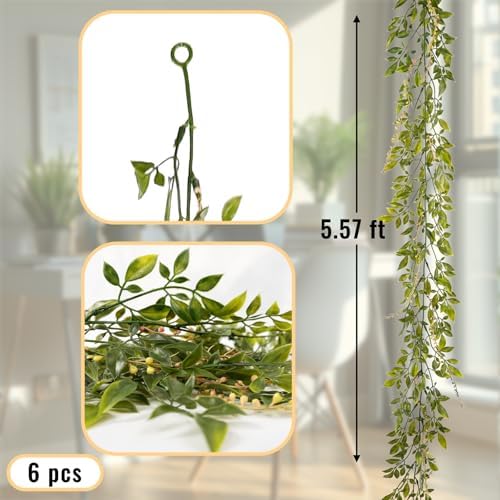 6 Pack Faux Greenery Garland, Willow Leaf for Wedding Arch Wall - Image 3