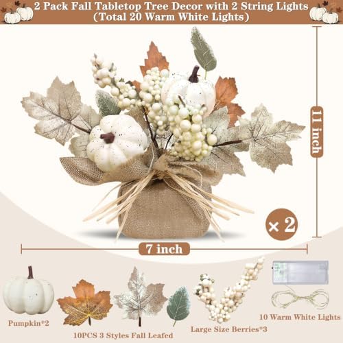 Timer - 2 Pack Fall Tabletop Maple Tree with 20LEDs - Image 3