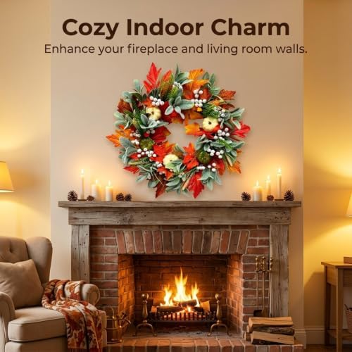 20 Inch Winter Wreaths for Front Door - Image 6