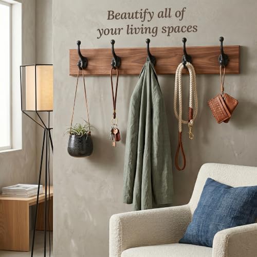 My Fancy Farmhouse Rustic Cast Iron Coat Hooks (10 Pack) Wall Mounted Farmhouse Decorative Wall Hooks, Vintage Hooks for Hanging Coats, Bags, Hats, Towels (Antique Black) - Image 4