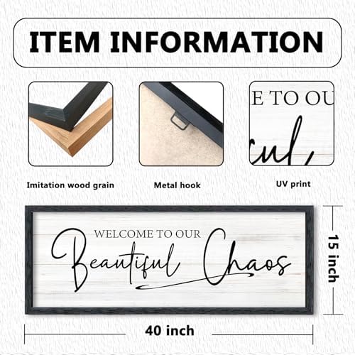 AuraPeak Welcome To Our Beautiful Chaos Sign, Black 40"×15" - Image 2