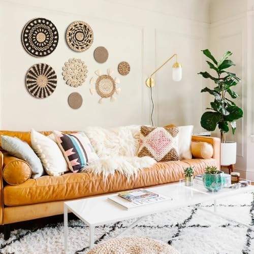 LOMOHOO Set of 9 Boho Wall Basket Decor Wicker Woven Wall Basket Decoration - Image 6