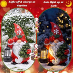 Capoda 8" Christmas Gnome with LED Light, Xmas Resin Holiday Figurine Decor - Image 3