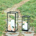 Lantern Decorative Outdoor & Indoor, 14.3'' & 11''H Metal Candle Lanterns Decor, Vintage Hanging Candle Holder for Front Porch Patio Wedding Farmhouse Home, Spring Decoration - Image 3