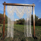 Boho Wedding Arch Boho Chic Macrame Curtain & Macrame Arch Bohemian Macrame Wedding Backdrop Decor Home Geometric Fiber Art Decor 70.8''W*86.6''L by Unknown