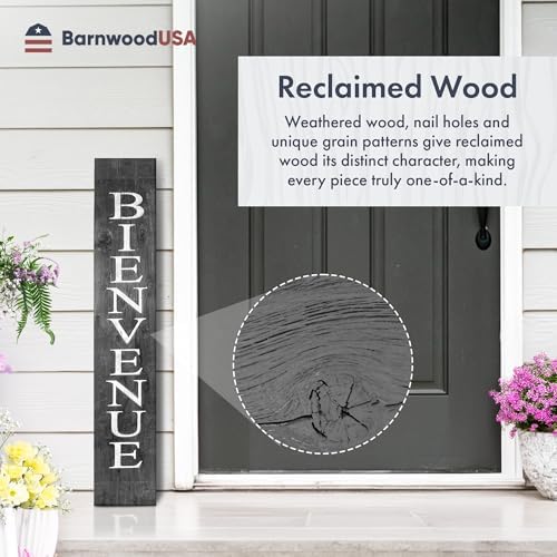 BARNWOODUSA French Wooden Welcome Sign, 5-Foot, Weathered Grey - French - Image 7