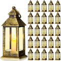 Hoolerry 24set Mini Lantern with LED Candle Halloween Wedding Decor, Bronze by Hoolerry