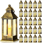 Hoolerry 24set Mini Lantern with LED Candle Halloween Wedding Decor, Bronze by Hoolerry