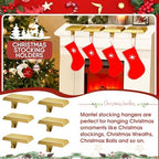 Christmas Stocking Holders for Mantle, Weighted Stocking Hangers, Christmas Stocking Hooks for Tables Window Fireplace Mantle Decoration(Gold,6PCS) - Image 6