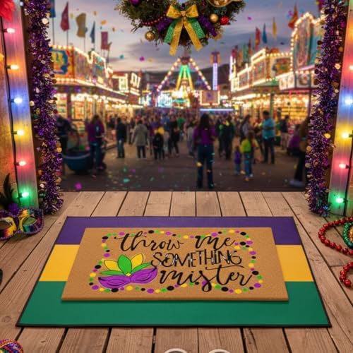 Moucuny 2 Coir Outdoor Mat,Non Slip, 24'' X 35'',16'' X 28'', Mardi Gras - Image 6