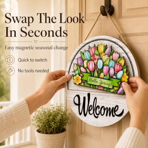 Interchangeable Seasonal Welcome Sign, Magnetic Front Door Decor，16 Pcs - Image 2