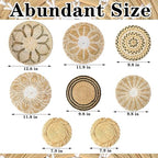 Xuhal 8 Pcs Boho Wall Basket Decor Decorative Bulrush Woven Basket Wall Decor Rustic Farmhouse Hanging Baskets for Kitchen Rustic Home Summer Decorations - Image 4