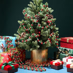 Geosar 4 Pcs Bead Garland for Christmas Tree 9 Feet Red and Green - Image 3