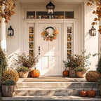 Valery Madelyn 18'' Fall Wreath for Front Door with Owl Pumpkin - Image 4