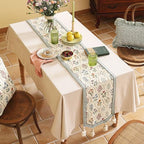 ISAENNE Designer Vintage Linen Table Runner,71"x12"-Serenity B - Image 7