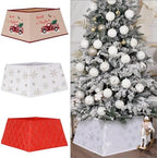 Christmas Tree Collars for Atificial Trees, 24 Inch Snowflake Christmas Skirt, Base Cover,Holiday Home Decor Ring (Snow-Silver, Medium) - Image 7