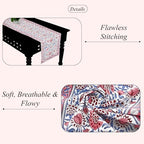 Ridhi Hand Block Print Table Runner Pigeon Blue 16x90 Inch 100% Cotton - Image 3