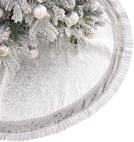 Valery Madelyn 36 Inch Sliver Christmas Tree Skirt for Tree Decorations by ValeryMadelyn
