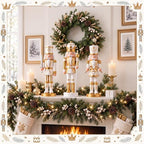 Simgoing 3 Pcs Gold White Nutcracker Christmas Resin Figures Table Decor - Image 5