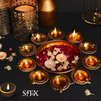Decorative Urli Bowl Diwali Diyas Handcrafted for Floating Flowers and Tea Light Candles Home, Office and Table Decor| Beautiful Diwali Decoration Items (Diameter 12.2 Inches) - Image 5