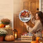 16 Pcs Interchangeable Front Door Welcome Sign, Magnetic Wood Hanging Decor - Image 6