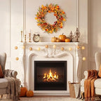 Pinkpum 22" Fall Wreath for Front Door Pumpkin Artificial Wall Decor Autumn - Image 6