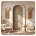 2 Pack Rattan Wall Vase 12 Inch Boho Woven Flat Hanging Vases with Pre Drilled Hook Modern Farmhouse Decorative Wall Art for Living Room, Entryway, Bathroom Decor - Image 6
