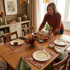 Pimpernel Morris & Co Strawberry Thief Red Placemats, Set of 4 - Heat & Stain Resistant, Cork Back Table Mats Featuring Classic Birds & Botanical Design - Minimal Tableware for Hosting - Image 6