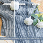 Cheesecloth Table Runner 10FT 12Pcs Dusty Blue Boho Gauze Runners - Image 5