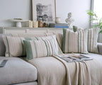 Cethom Boho Lumbar Pillow Covers 14x36 Inch Long, Sage Green Textured Decorative Couch Pillow Cases for Farmhouse Home Decor, Accent Cushion Cover for Sofa, Bed, Living Room, Bedroom, Pack of 1 - Image 2